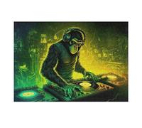 38x26cm/1000pcs Puzzles pour Adultes Chimp DJ Neon Lights Puzzles pour Adolescents Jeux Relaxants Anti-Stress Difficiles Et Stimulants 38x26cm/1000pcs