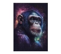 38x26cm/1000pcs Puzzles pour Adultes Chimpanzee in Space Art Print-2 Puzzles pour Adolescents Jeux Relaxants Décoration Murale Cadeaux Uniques pour Anniversaire Et Noël 38x26cm/1000pcs