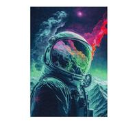 38x26cm/1000pcs Puzzles pour Adultes Colorful Astronaut in Space -5 Jeux De Puzzle Relaxants Course De Vitesse Manuelle Cadeaux Uniques pour Anniversaire Et Noël 38x26cm/1000pcs