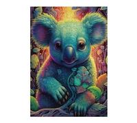 38x26cm/1000pcs Puzzles pour Adultes Colorful Koala in Fantasy Forest Puzzles pour Adolescents Jeu Manuel Améliore La Mémoire Cadeaux Uniques pour Anniversaire Et Noël 38x26cm/1000pcs