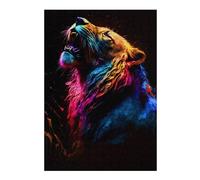 38x26cm/1000pcs Puzzles pour Adultes Colorful Lion Roar Artwork -2 Jeux De Puzzle Relaxants Analyse Et Logique Cadeaux Uniques pour Un Anniversaire Et Noël 38x26cm/1000pcs