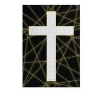 38x26cm/1000pcs Puzzles pour Adultes Cross Jesus Puzzles pour Adolescents Jeu Familial Course De Vitesse Manuelle Cadeaux Uniques pour Anniversaire Et Noël 38x26cm/1000pcs