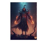 38x26cm/1000pcs Puzzles pour Adultes Dark Wizard with Flames Puzzle - Jeu Manuel - Décoration Murale - Cadeaux Uniques pour Anniversaire Et Noël 38x26cm/1000pcs