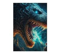 38x26cm/1000pcs Puzzles pour Adultes Dragon's Breath of Fire Puzzles pour Adolescents Jeux Relaxants Anti-Stress Interaction Parent-Enfant 38x26cm/1000pcs