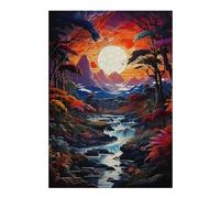 38x26cm/1000pcs Puzzles pour Adultes Enchanted Forest Sunset -1 Puzzle - Jeu Manuel - Décoration Murale - Cadeaux Uniques pour Anniversaire Et Noël 38x26cm/1000pcs