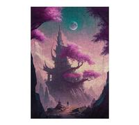 38x26cm/1000pcs Puzzles pour Adultes Enchanted Moonlit Pathway Jeux De Puzzle Relaxants Course De Vitesse Manuelle Cadeaux Uniques pour Anniversaire Et Noël 38x26cm/1000pcs
