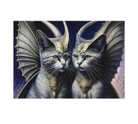 38x26cm/1000pcs Puzzles pour Adultes Fantasy Cat Warriors Guardian Spirits Puzzles pour Adolescents Jeux Relaxants Anti-Stress Difficiles Et Stimulants 38x26cm/1000pcs