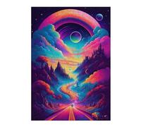 38x26cm/1000pcs Puzzles pour Adultes Fantasy Road to Castle Jeux De Puzzle Relaxants Course De Vitesse Manuelle Cadeaux Uniques pour Anniversaire Et Noël 38x26cm/1000pcs