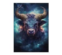 38x26cm/1000pcs Puzzles pour Adultes Galactic Bull Portrait Puzzle - Jeu Manuel - Décoration Murale - Cadeaux Uniques pour Anniversaire Et Noël 38x26cm/1000pcs