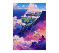 38x26cm/1000pcs Puzzles pour Adultes Island Beyond The Clouds Puzzle - Jeu Manuel - Décoration Murale - Cadeaux Uniques pour Anniversaire Et Noël 38x26cm/1000pcs