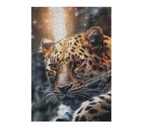 38x26cm/1000pcs Puzzles pour Adultes Leopard Portrait with Sparkles Jeux De Puzzle Relaxants Course De Vitesse Manuelle Cadeaux Uniques pour Anniversaire Et Noël 38x26cm/1000pcs