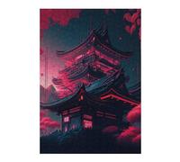 38x26cm/1000pcs Puzzles pour Adultes Neon Pagoda Night Scene Jeux De Puzzle Relaxants Course De Vitesse Manuelle Cadeaux Uniques pour Anniversaire Et Noël 38x26cm/1000pcs
