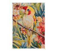 38x26cm/1000pcs Puzzles pour Adultes Parrot in Tropical Flowers Puzzles pour Adolescents Jouets À Faire Soi-même Découpe De Précision Interaction Parent-Enfant 38x26cm/1000pcs