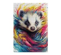 38x26cm/1000pcs Puzzles pour Adultes Puzzle Colorful Badger Artwork Puzzle pour Adultes Jeu Familial Amusant Et Humoristique Activités Amusantes À La Maison 38x26cm/1000pcs
