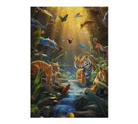 38x26cm/1000pcs Puzzles pour Adultes Puzzle Jungle Majesty Tigers Amidst Nature's Splendor Puzzle pour Adultes Jeu Familial Amusant Et Humoristique Activités Amusantes À La Maison 38x26cm/1000pcs