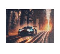 38x26cm/1000pcs Puzzles pour Adultes Racing Through The Forest at Sunset Puzzles pour Adolescents Jeux Relaxants Anti-Stress Difficiles Et Stimulants 38x26cm/1000pcs