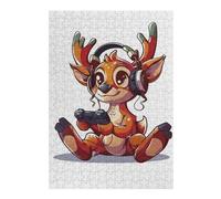 38x26cm/1000pcs Puzzles pour Adultes Reindeer Gaming Gift Jeux De Puzzle Relaxants Analyse Et Logique Cadeaux Uniques pour Un Anniversaire Et Noël 38x26cm/1000pcs