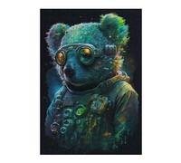 38x26cm/1000pcs Puzzles pour Adultes Steampunk Bear Portrait-2 Puzzles pour Adultes Jeux De Société Décoration Murale Interaction Parent-Enfant 38x26cm/1000pcs