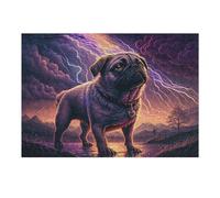 38x26cm/1000pcs Puzzles pour Adultes Thunderstorm Pug Adventure -2 Puzzles pour Adultes Jeu De Réflexion Course De Vitesse Manuelle Défi Éducatif 38x26cm/1000pcs