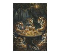 38x26cm/1000pcs Puzzles pour Adultes Tigers Beer in Tavern Puzzles pour Adolescents Jouets À Faire Soi-même Découpe De Précision Interaction Parent-Enfant 38x26cm/1000pcs