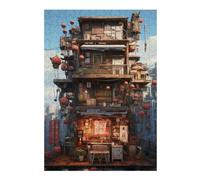 38x26cm/1000pcs Puzzles pour Adultes Tokyo's Floating Restaurant Puzzles pour Adolescents Jeu Manuel Améliore La Mémoire Cadeaux Uniques pour Anniversaire Et Noël 38x26cm/1000pcs