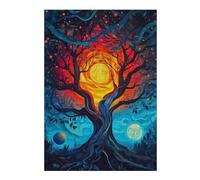 38x26cm/1000pcs Puzzles pour Adultes Tree of Two Moons Casse-têtes pour Adultes, Jeu De Réflexion, Découpe De Précision, Difficile Et Stimulant 38x26cm/1000pcs
