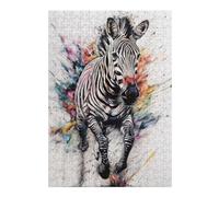 38x26cm/1000pcs Puzzles pour Adultes Zebra Abstract Watercolor Jeux De Puzzle Relaxants Analyse Et Logique Cadeaux Uniques pour Un Anniversaire Et Noël 38x26cm/1000pcs
