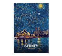 38x26cm/1000pcs Puzzles Sydney Opera House Starry Night Puzzle Adulte Jeu Manuel Course De Vitesse Cadeaux Uniques pour Anniversaire Et Noël 38x26cm/1000pcs