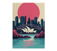 38x26cm/1000pcs Puzzles Sydney Skyline with Opera House Puzzle Adulte Jeu Manuel Course De Vitesse Cadeaux Uniques pour Anniversaire Et Noël 38x26cm/1000pcs