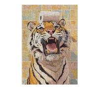 38x26cm/1000pcs Puzzles Tiger with Toilet Paper on Head Puzzle Adulte Jeu Manuel Course De Vitesse Cadeaux Uniques pour Anniversaire Et Noël 38x26cm/1000pcs