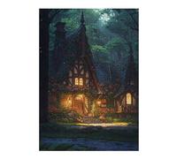 38x26cm/1000pcs Puzzles Whispering Willow Cottage Puzzles pour Adultes Jeux De Détente Décoration Parfaite Cadeaux Uniques d'anniversaire Et De Noël 38x26cm/1000pcs