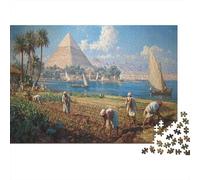 38x26cm/1000pcs Scenes of Égypte antiqueian Farmers Working in The Fields Puzzle Jouet en Bois Cadeau Unique Décoration Intérieure Jeu Éducatif Challenge Toy