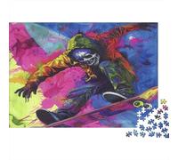 38x26cm/1000pcs Skateboarder-Action Puzzle Jouet en Bois Cadeau Unique Décoration Intérieure Urban-Graffiti-Style Jeu Éducatif Challenge Toy