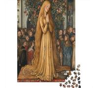 38x26cm/1000pcs Style de Manuscrit insulaire médiéval Puzzle Jouet en Bois Cadeau Unique Décoration Intérieure Belle Dame Jeu ÉduChatif Challenge Toy