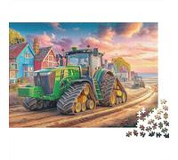 38x26cm/1000pcs Tracteur sur Un Chemin de Terre Puzzle Jouet en Bois Cadeau Unique Décoration Intérieure Art de scène de Ferme Rurale Jeu Éducatif Challenge Toy