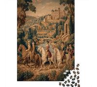 38x26cm/1000pcs Un Ancien château français du Moyen Âge Puzzle Jouet en Bois Cadeau Unique Décoration Intérieure Jeu ÉduChatif Challenge Toy