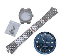 39.5mm Kit Boîtier Montre Cadran Aiguilles Acier INOX Verre Saphir Bracelet Intégré Mouvement NH35 Set DIY pour Rolex Datejust/Royal Oak/Tissot PRX