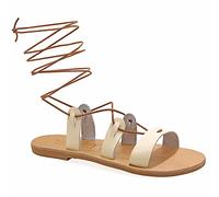 39 blanc Emmanuela Sandales en cuir haute mollet dans un ancien style grec, gladiateur à la main, Sandales de reliure, sandales de haute qualité, chaussures d'été avec des orteils ouverts