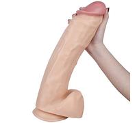 39 cm Gode extra épais, godemiché anal géant réaliste, godemiché en silicone à double densité souple, godemiché énorme, ventouse puissante, godemiché XXL grand, godemiché épais pour point G, jouet