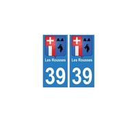 39 Les Rousses autocollant plaque blason armoiries stickers département ville - Angles : droits
