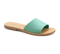 39 Menthe verte Emmanuela Sandales en cuir plate à la main à la main Grecque, Sandales simples de qualité, chaussures d'été de qualité pour femmes, sandales à glissière avec orteils ouverts