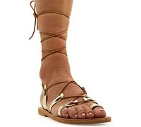 39 or Emmanuela Sandales en cuir haute en cuir dans un ancien style grec, gladiateur à la main, Sandales de reliure, chaussures d'été, sandales à lacets à la dentelle