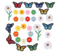 39 Pièces Appliqués Brodés Fleurs et Insectes | Polyester, Style Élégant et Beau, pour Embellir, Réparer et Décorer, Usage sur Vêtements et Paquet