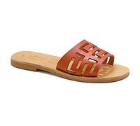 39 Rouge corail Emmanuela Antique Sandales en cuir plate à la main grecque, Sandales simples de qualité, chaussures d'été de qualité pour femmes, sandales à glissière avec orteils ouverts