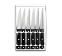 [39061] Lacor Jeu de 6 Couteaux pour Steak Lame Lissé Manche Noir