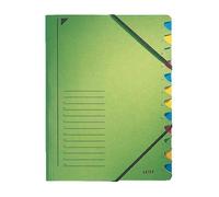 [39120055] LEITZ Classeur trieur, format A4, carton, 12 compartiments Vert