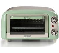 3919 Four Électrique Vintage, Capacité 10L, Pour Cuire Ou Réchauffer Des Aliments, Température Jusqu'À 230°, Minuterie 60 Minutes, Grille En Acier Inoxydable, 800W, Double Verre, Vert