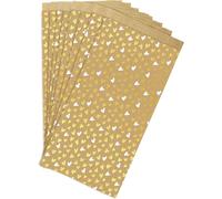 394106c Un Sachet De 50 Pochettes Kraft 12x24+4,5cm Motif : C?urs Idéal Pour : Confiseries, Bonbons, Livre De Poche, Emballage Cadeaux, Pochette Cadeau Kraft