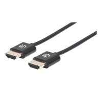 Manhattan Câble HDMI Ultra fin avec Ethernet 4K 0,5 m Noir