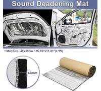 394Mil 10Mm 1.3Sqft Tapis D'Insonorisation Pour Voiture En Matériau Isolant Thermique En Fibre De Verre Autoadhésif Pour Capot, Aile Et Couverture De Moteur De Bateau 40X30Cm